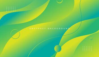 Gradient green blue abstract geometric background. Gradient wavy shapes background vector