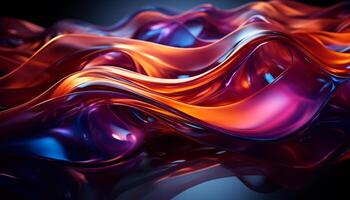 AI generated Abstract backdrop with smooth, flowing wave pattern in vibrant colors generated by AI photo