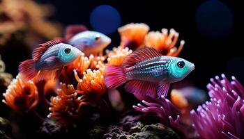 AI generated Underwater beauty colorful fish swimming in a vibrant reef generated by AI photo