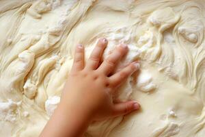 AI generated Child's Hand in Dough photo