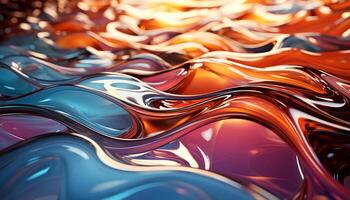 AI generated Abstract backdrop with futuristic wave pattern, modern decoration in vibrant colors generated by AI photo