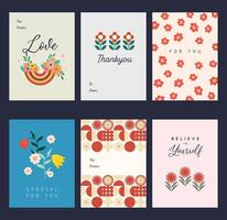 flat design vector card set collection