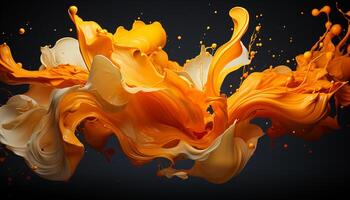 AI generated Abstract background vibrant colors, flowing shapes, glowing, futuristic design generated by AI photo