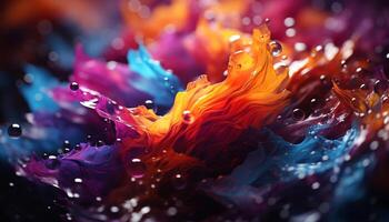 AI generated Abstract underwater wave mixing vibrant colors in a messy pattern generated by AI photo