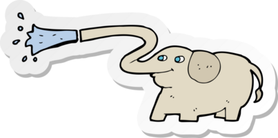 sticker of a cartoon elephant squirting water png