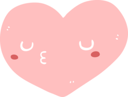 coeur d'amour de dessin animé de style couleur plat png