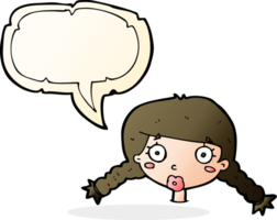 cartoon confused female face with speech bubble png