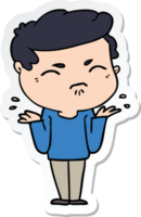 sticker of a cartoon annoyed man png