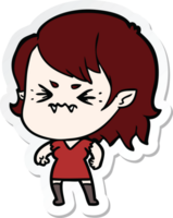 sticker of a annoyed cartoon vampire girl png