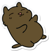 pegatina de un peculiar gato de dibujos animados dibujados a mano png