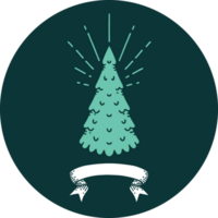 icon of a tattoo style pine tree png