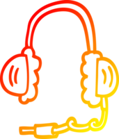 warm gradient line drawing of a cartoon ear phones png