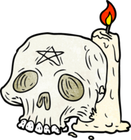 cartone animato spaventoso cranio e candela png