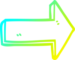 cold gradient line drawing of a cartoon directing arrow png