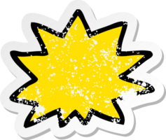 distressed sticker of a cartoon explosion png