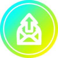 send email circular icon with cool gradient finish png