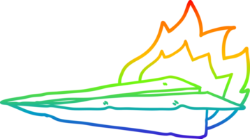 regenboog helling lijn tekening van een tekenfilm brandend papier vliegtuig png