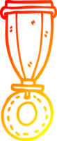 warm gradient line drawing of a cartoon medal png