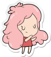 sticker of a cartoon girl png