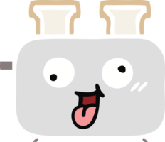 flat color retro cartoon of a of a toaster png