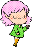 niña elfa feliz de dibujos animados png