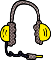 cartoon doodle head phones png