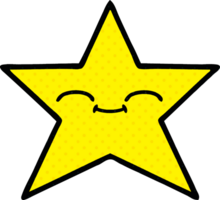 comic book style cartoon of a gold star png