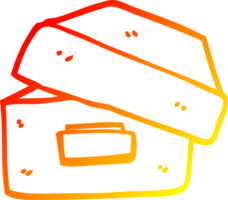 warm gradient line drawing of a cartoon old filing box png