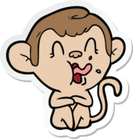 sticker of a crazy cartoon monkey png