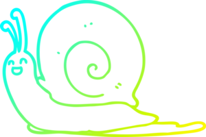 cold gradient line drawing of a cartoon snail png