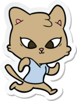 adesivo di un simpatico gatto cartone animato png