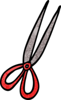 cartoon doodle open scissors png