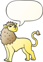 cartoon lion with speech bubble in smooth gradient style png