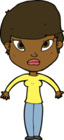 cartoon woman shrugging shoulders png