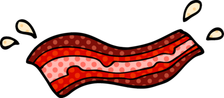 doodle de desenho animado bacon escaldante png