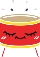 flat color retro cartoon drum png