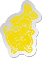 distressed old sticker kawaii cute sprouting bean png