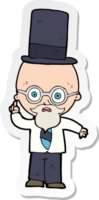 sticker of a cartoon man wearing top hat png