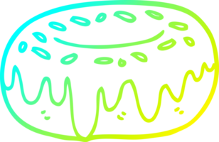 cold gradient line drawing cartoon donut with sprinkles png