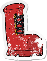 retro distressed sticker of a cartoon old work boot png