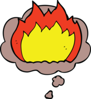 cartoon fire and thought bubble png