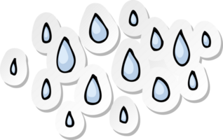 autocollant d'un dessin animé de gouttes de pluie png