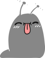 dessin animé d'une limace kawaii heureuse png