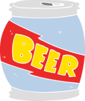 flat color illustration of a cartoon beer can png