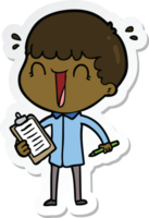 sticker of a laughing cartoon man png