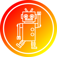 dancing robot circular in hot gradient spectrum png