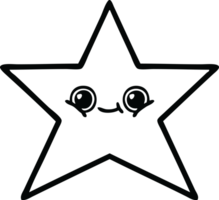 estrella de oro de dibujos animados de dibujo lineal png