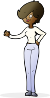 cartoon woman waving png