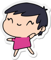 sticker cartoon of a cute kawaii girl png