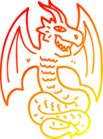 warme gradiënt lijntekening cartoon draak png